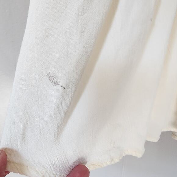 American Eagle Boho Cottage Ruffle Cream Eyelet Vintage Dress Sz Small - Picture 5 of 12